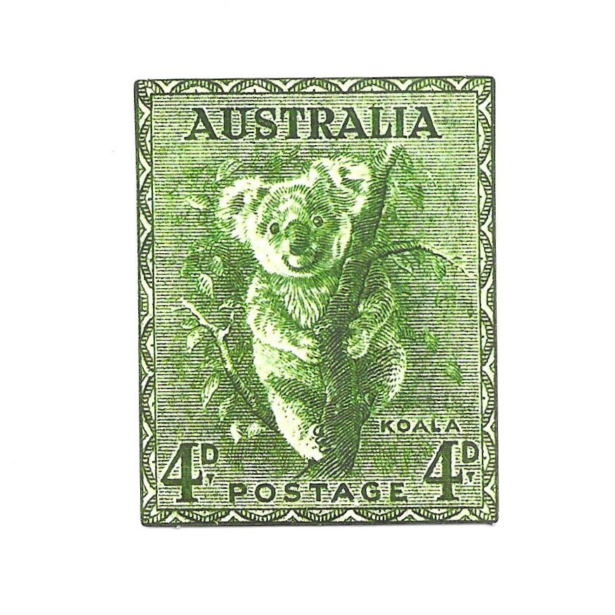 Australia Koala Stamp Vintage 4D Postage Die Cut Vinyl Sticker Decal Scrapbook