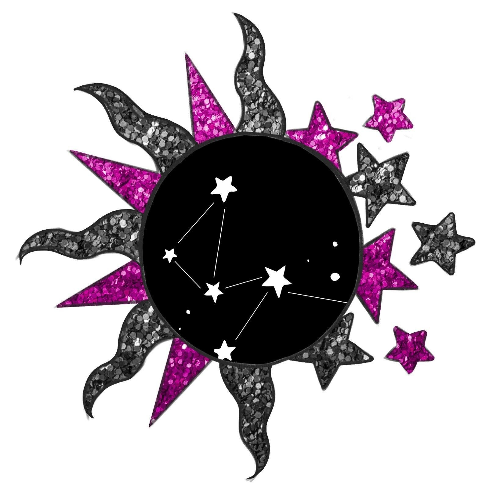 Pink And Black Sun Sticker Decal