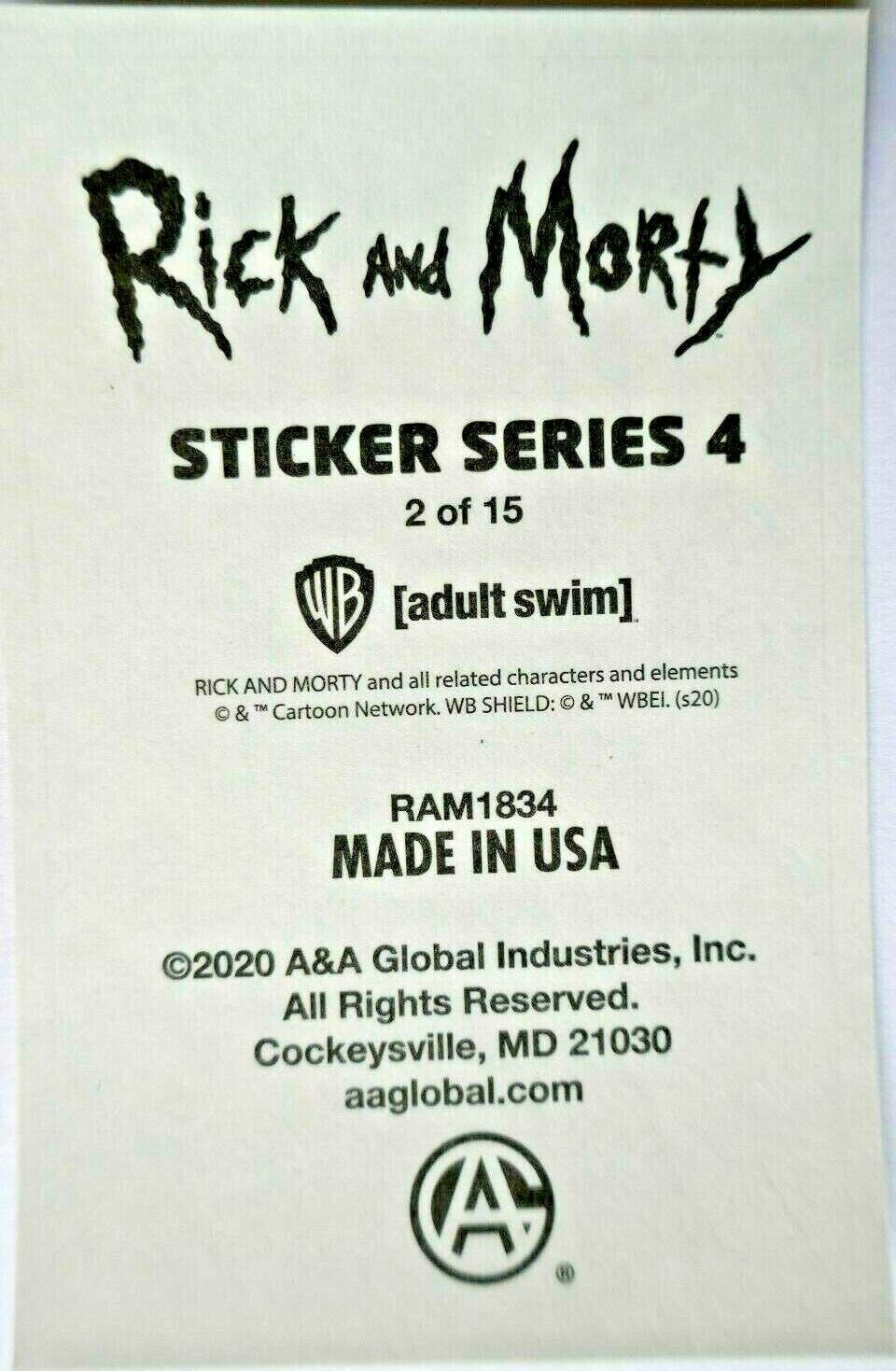 Rick and Morty Vending Sticker Decal Series 4 #2 of 15