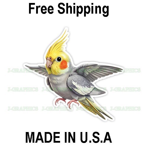 Cockatiel Bird Vinyl Sticker Decal Nature A