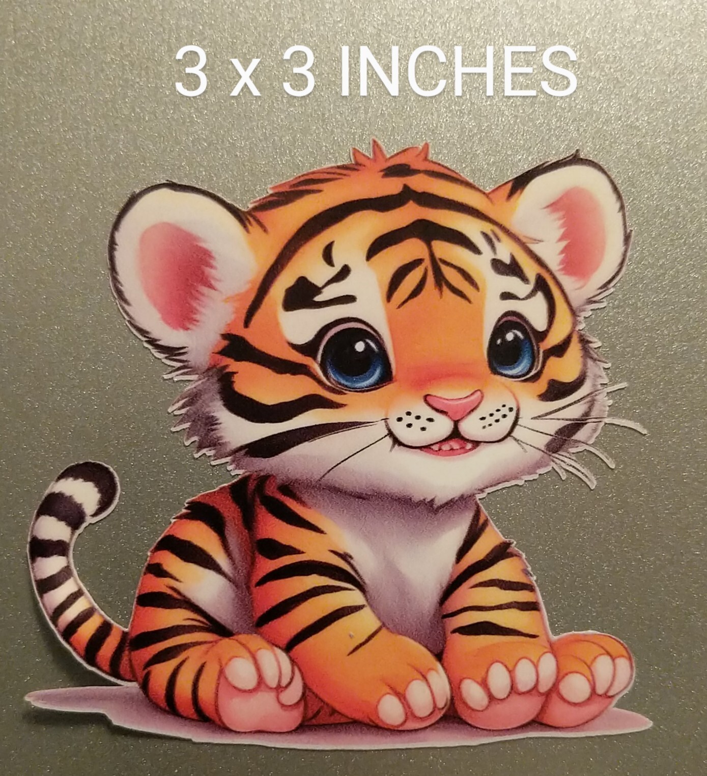 3″ Tiger Decal Vinyl Sticker Cute Baby Zoo Animals Laptop Car Cat Print Wildlife