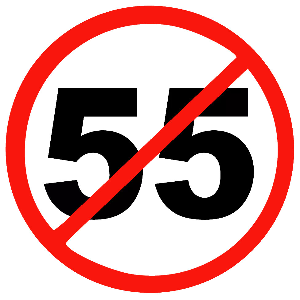 No 55 sticker speed limit sign weatherproof bumper vinyl decal