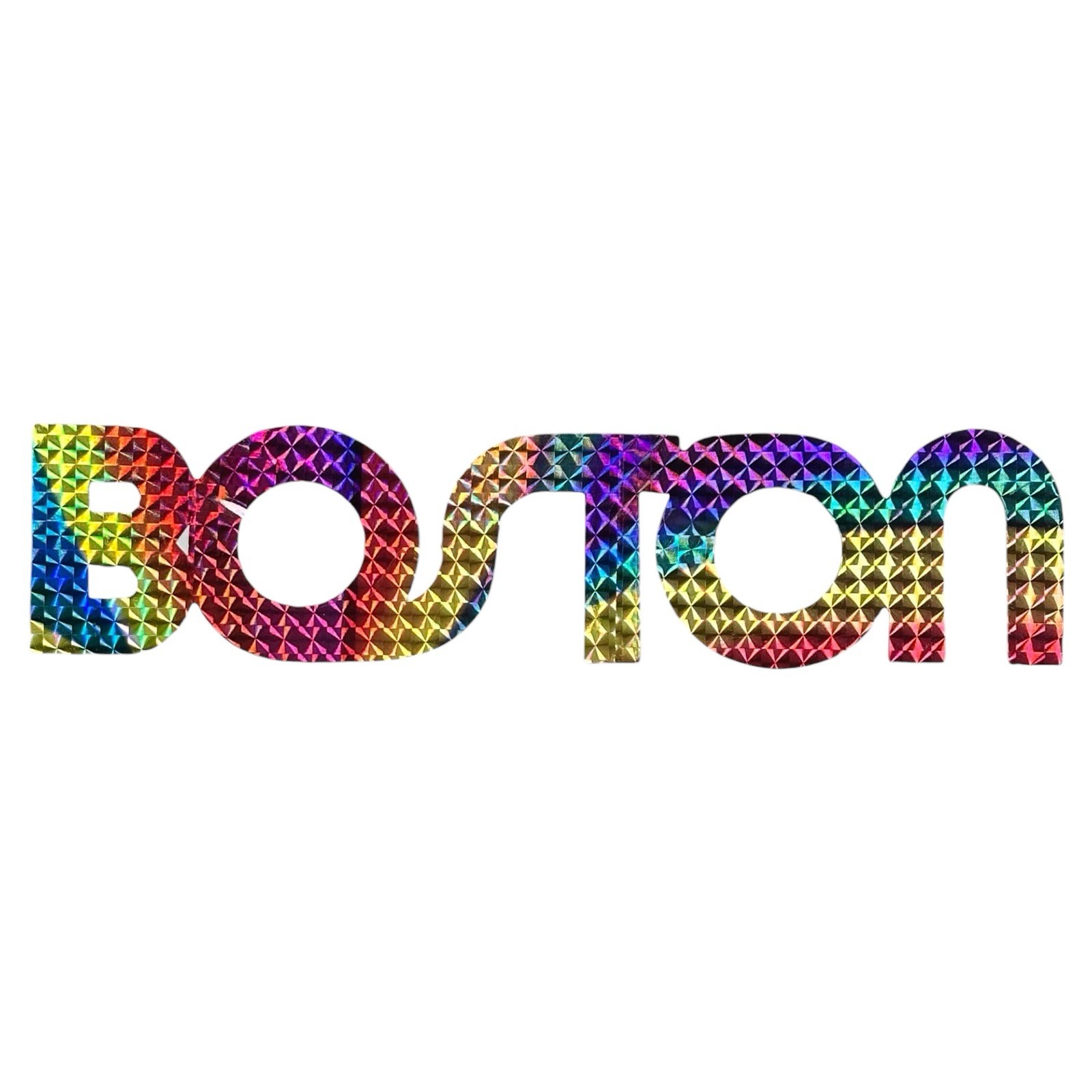 Vintage BOSTON Rainbow Prism Sticker Classic Rock Band Red Sox Celtics Bruins MA