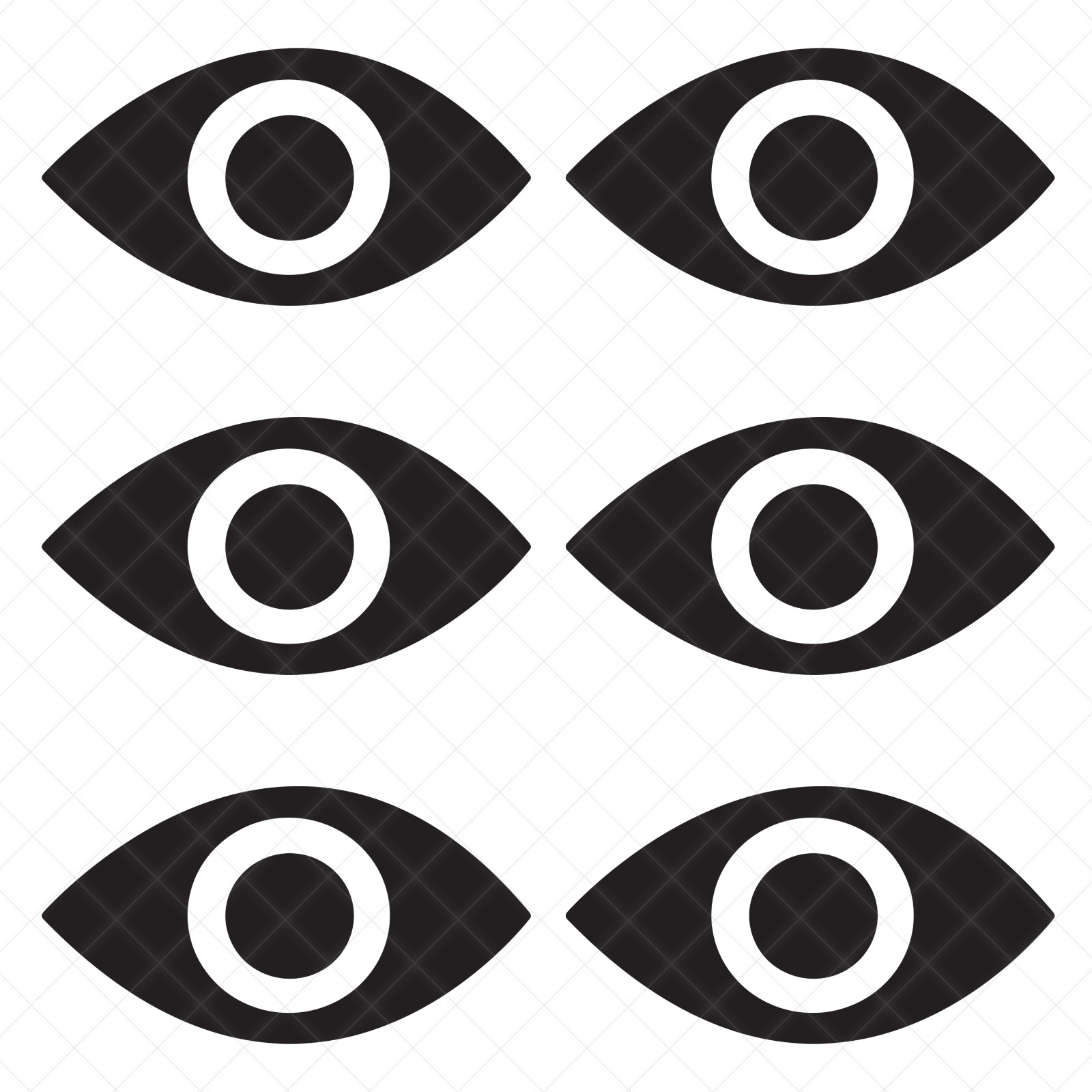 Set of 6 – EYE ICON SYMBOL Sign Vinyl Decals | EYE Symbol Stickers
