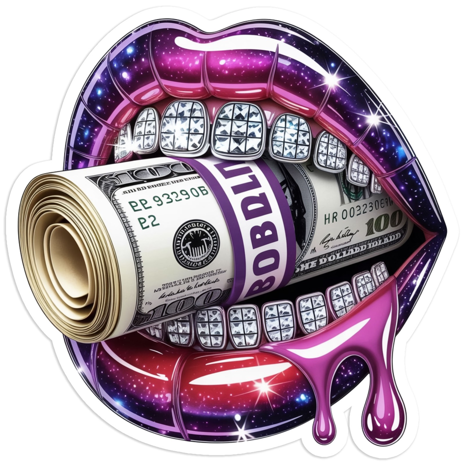 Grills Money Mouth – Vinyl Decal Sticker – Car Window Laptop – #1640
