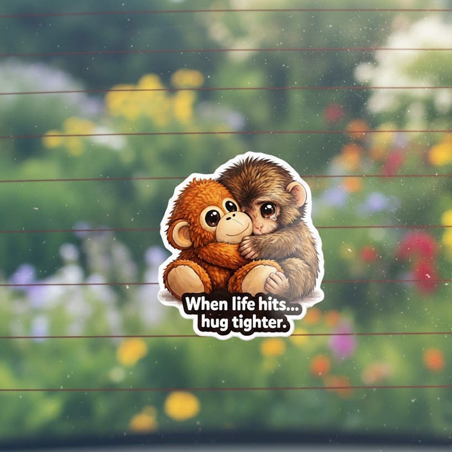 Punch Monkey “When Life Hits” Vinyl Sticker 3×3.5in Pack of 2
