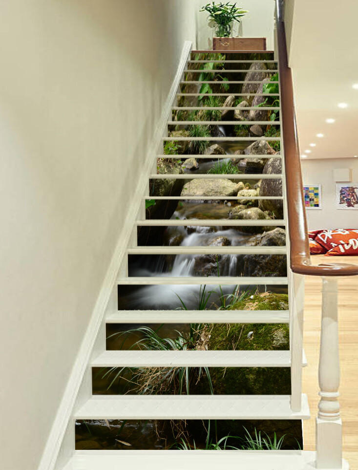 3D Stone Creek AZ416 Stair Risers Decoration Mural Vinyl Wallpaper Kay