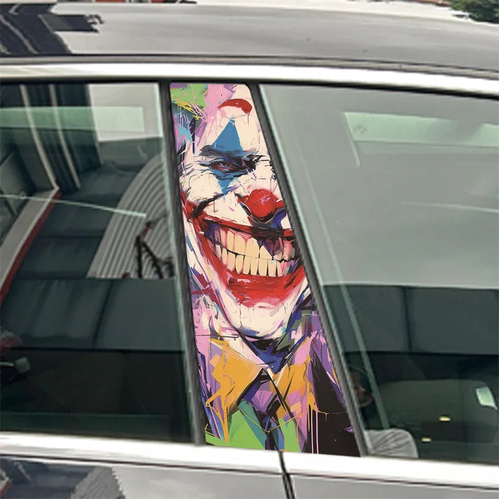 New 2Pc. The Joker Sexy Evil Sticker Decal B-Pillar Accessory Decor-Waterproof J