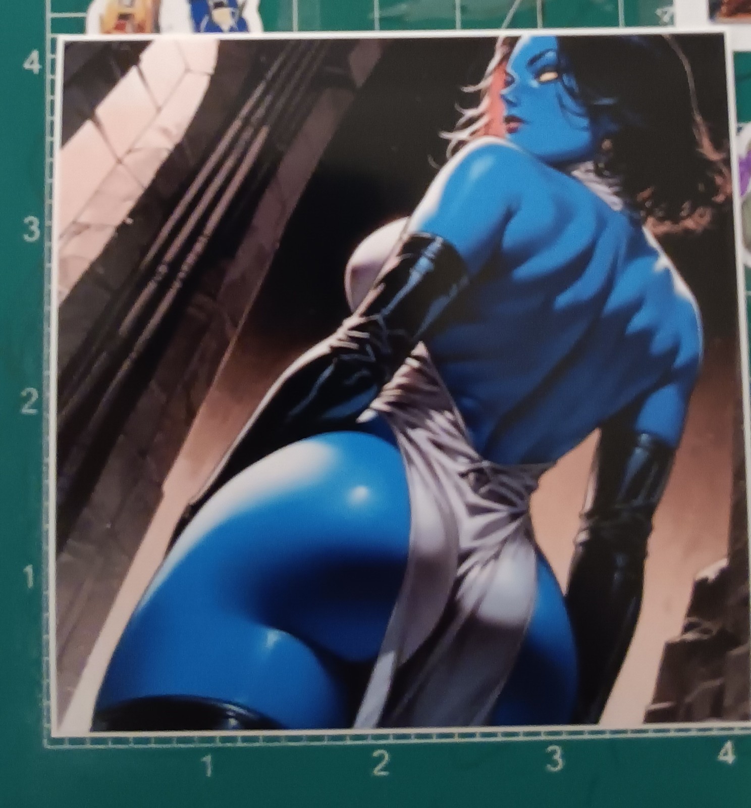 MARVELS X-MEN X MYSTIQUE X HIGH-GLOSS HIGH MIRROR VYNIL STICKER X 4X4 INCHES STI