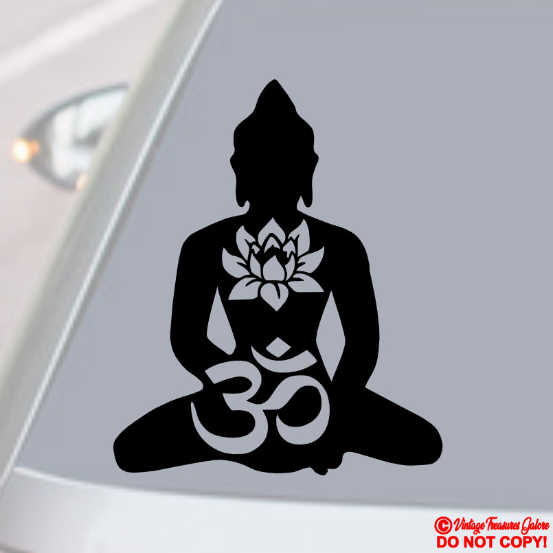 BUDDHA Vinyl Decal Sticker Window Wall Bumper Lotus Om Symbol God Buddhism Yoga