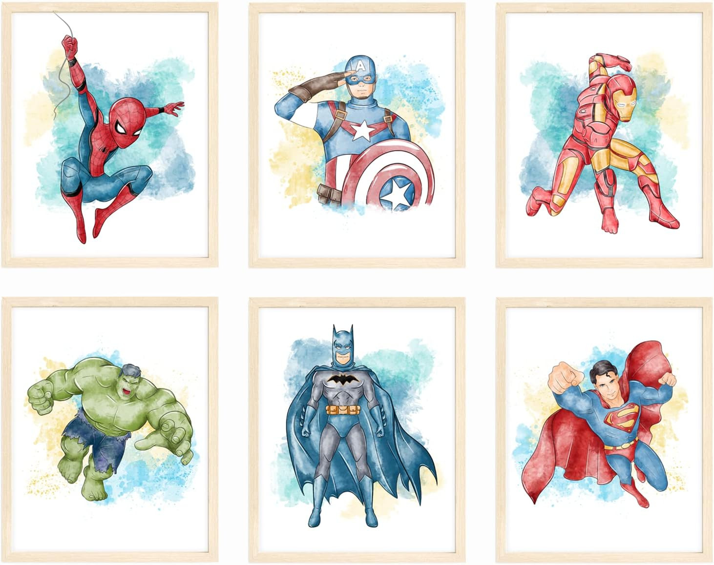 ® Superhero Wall Decor, Superhero Wall Art for Boys Bedroom, Avengers Prints, Se