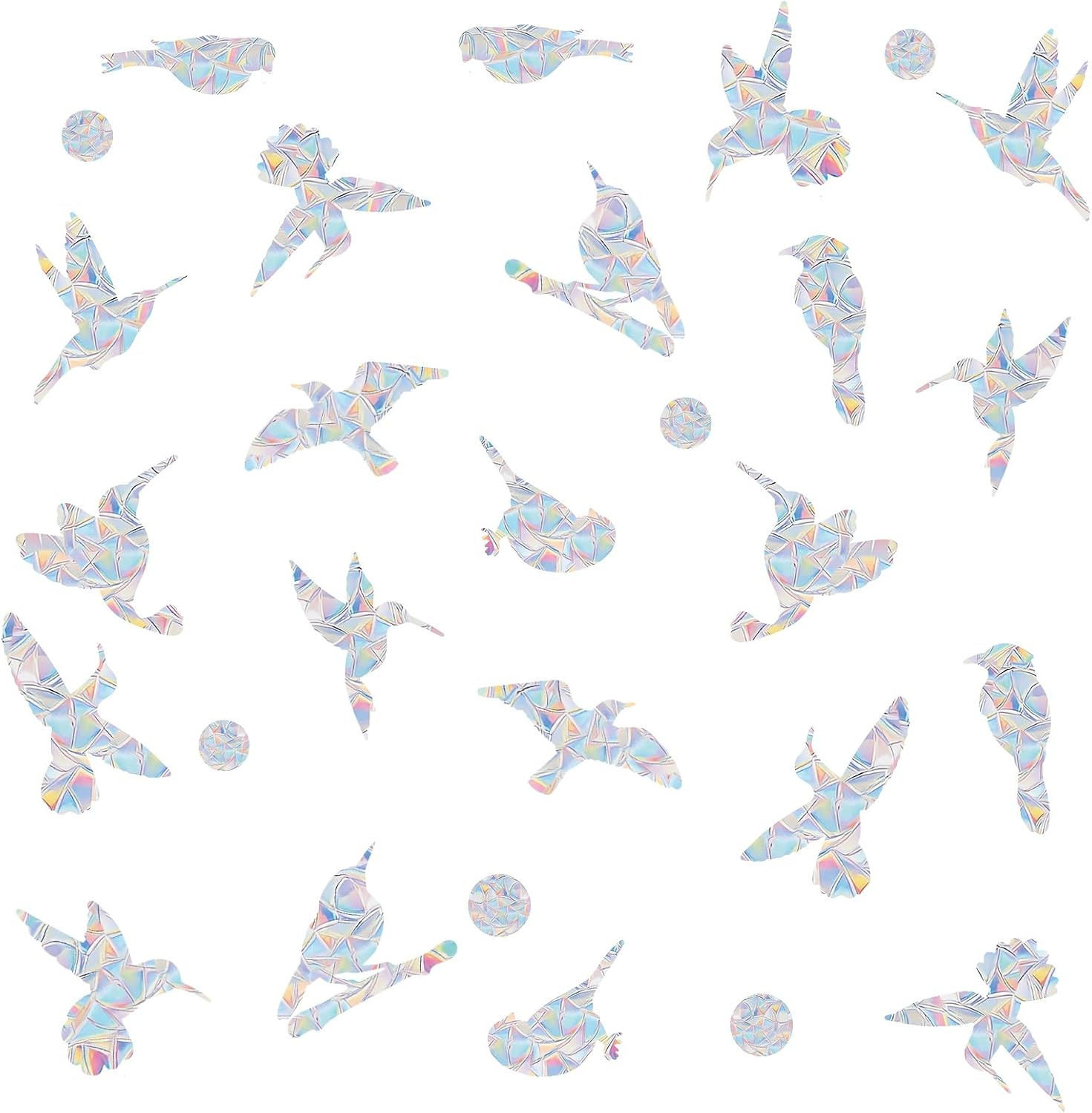 48Pcs Window Stickers to Prevent Bird Strikes, Hummingbird Modeling Bird Wind…