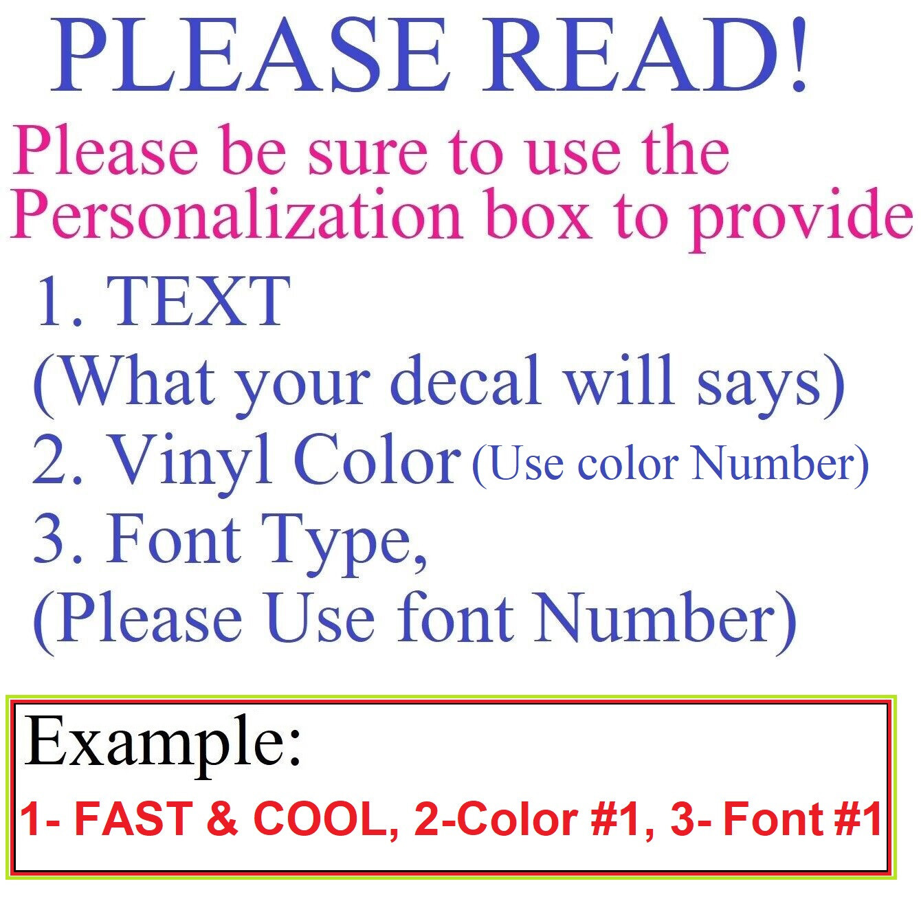 Custom Made Decal Vinyl Lettering Sticker ANY TEXT – ANY NAME – 20 Colors [5