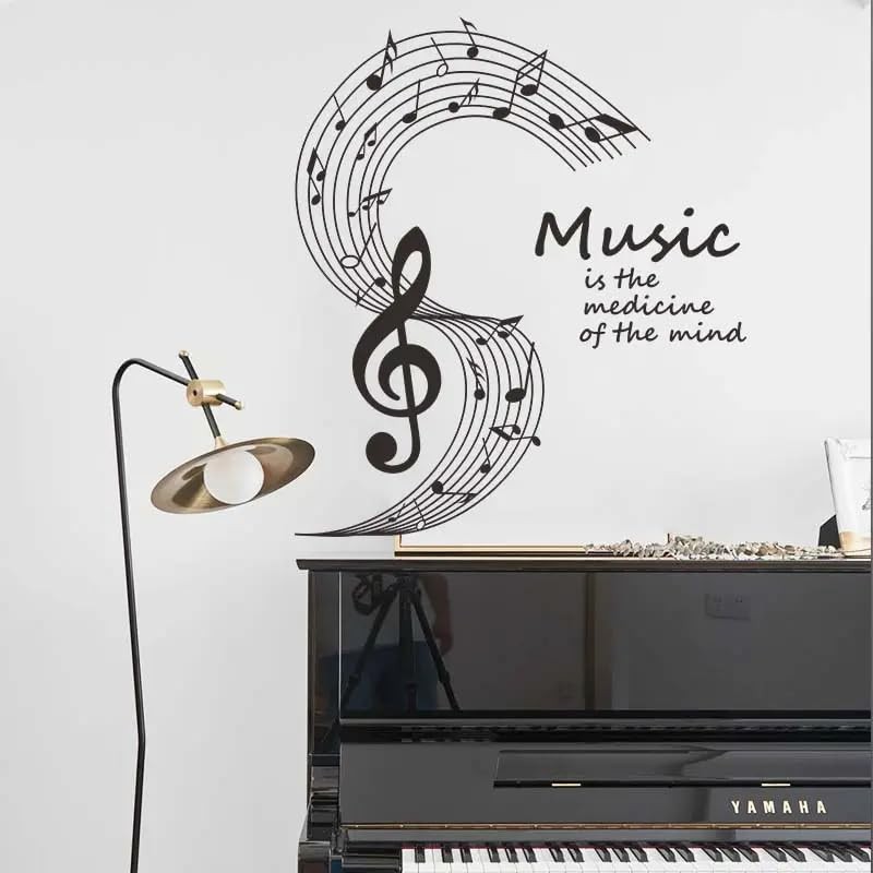 Large Music Notes Wall Decal Set – 20×18 Inch Vinyl Lovers Mural for Wall, Ki…