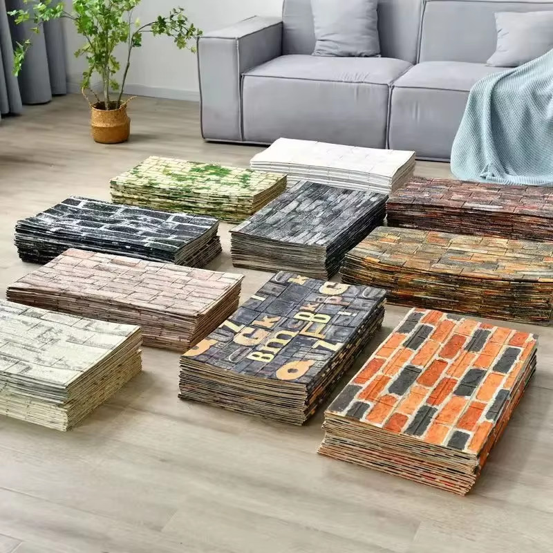 3D Self-Adhesive Wallpaper 70Cm*1/5/10M Continuous Waterproof Brick Wall Sticker