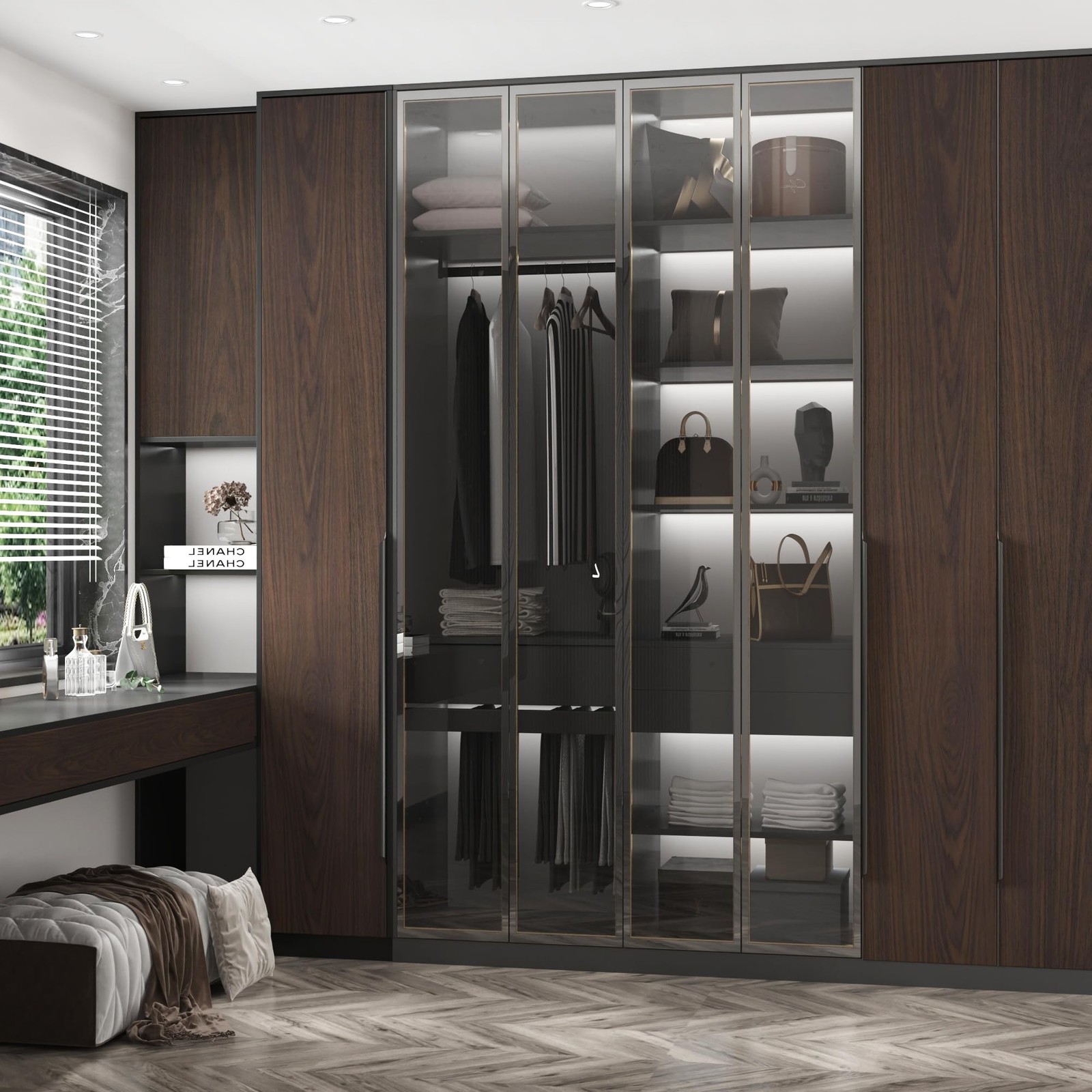 JSEVEM 16″×197″ Dark Brown Black Walnut Wood Wallpaper Peel and Stick Faux