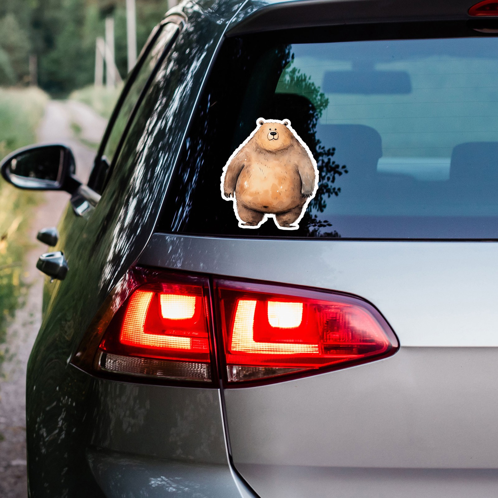 Fat Brown Bear – Vinyl Decal Sticker – Car Window Laptop – ebn12410