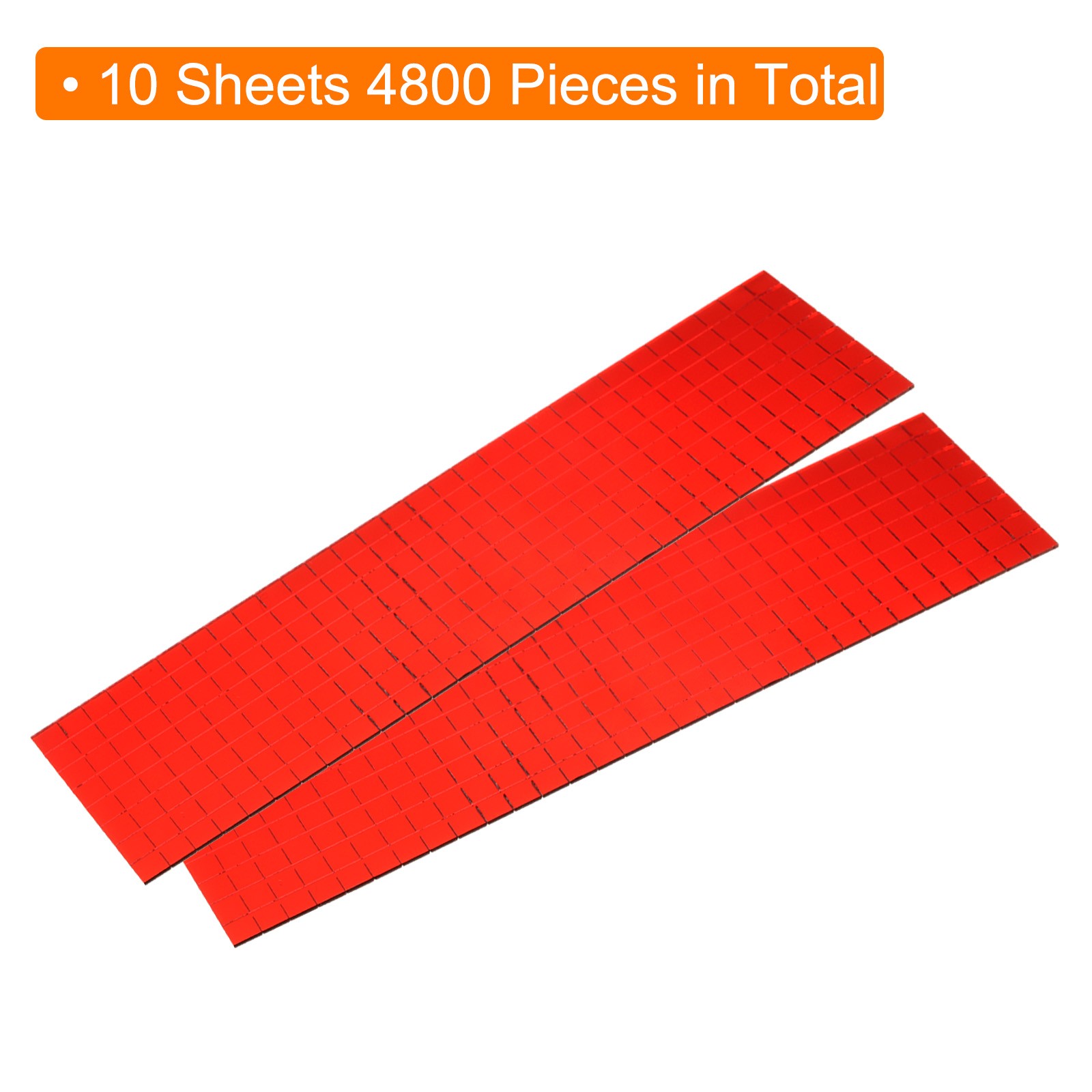 10 Sheet 4800Set 5x5mm Self Adhesive Mirror Mosaic Tiles Sticker Red