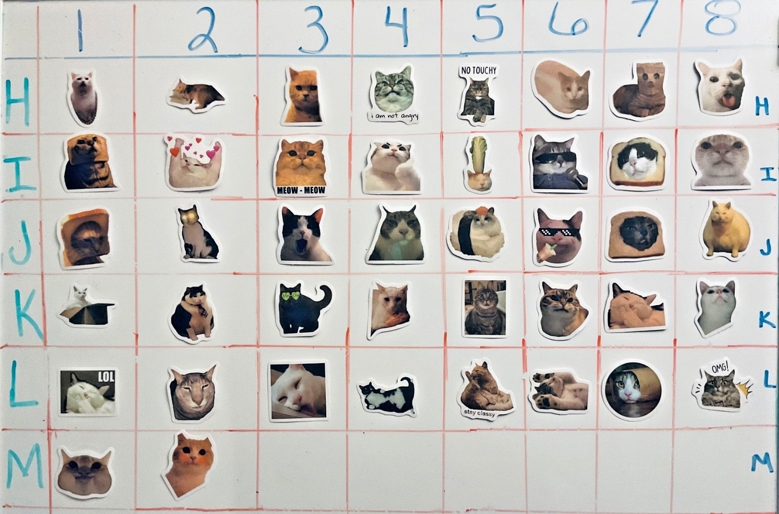 100 Funny Cat Meme Stickers Vinyl Waterproof Kawaii Laptop Phone Car Helmet Cup