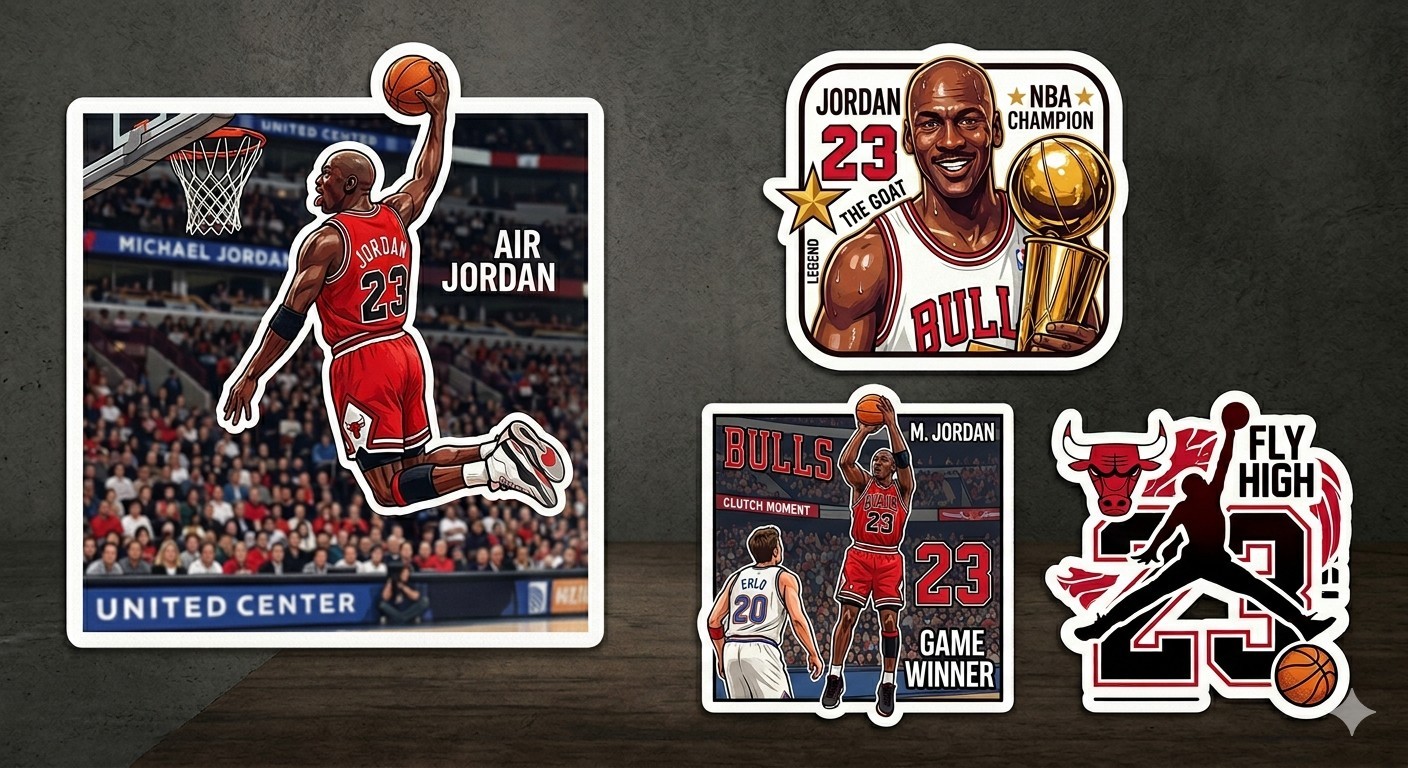 4 Michael Jordan Decal Stickers Phone Laptop