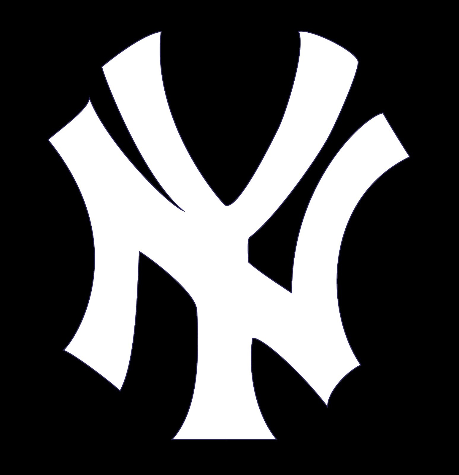 New York Yankees “NY” logo White Black Navy Blue Vinyl Decals Choose your size