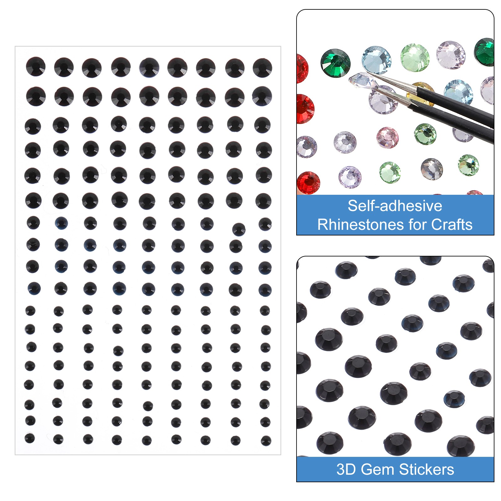 810Pcs 36mm Self Adhesive Rhinestone Sticker Clear/Pearl/Mixed/Colorful/Black