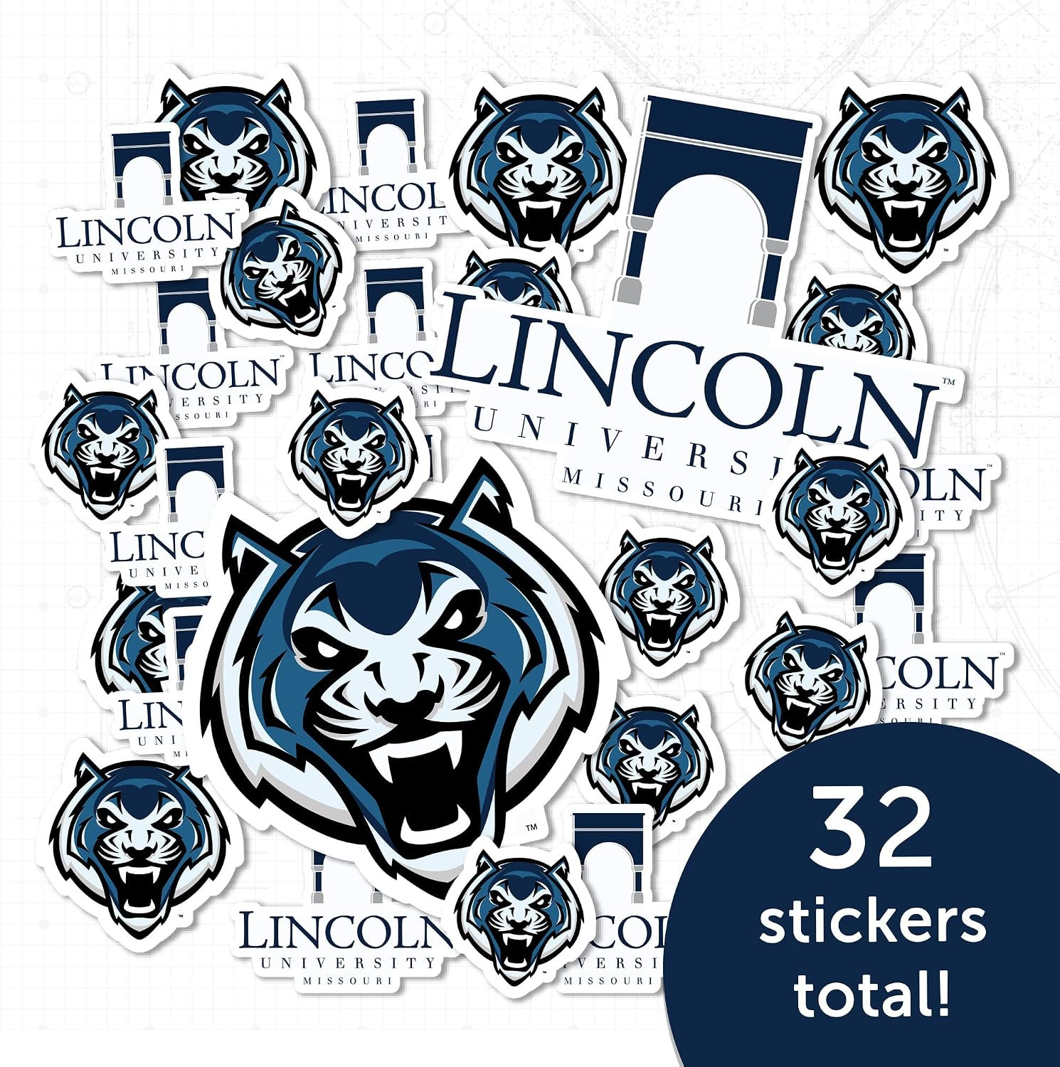 Lincoln University Sticker (MO) Sticker Blue Tigers LU Vinyl Decals Laptop Water