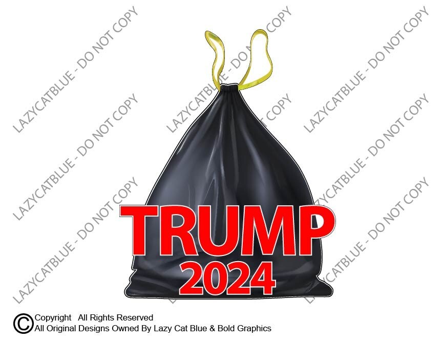 Garbage Bag Trump Decal Sticker 2024 MAGA Vance America Great Biden Trash Harris