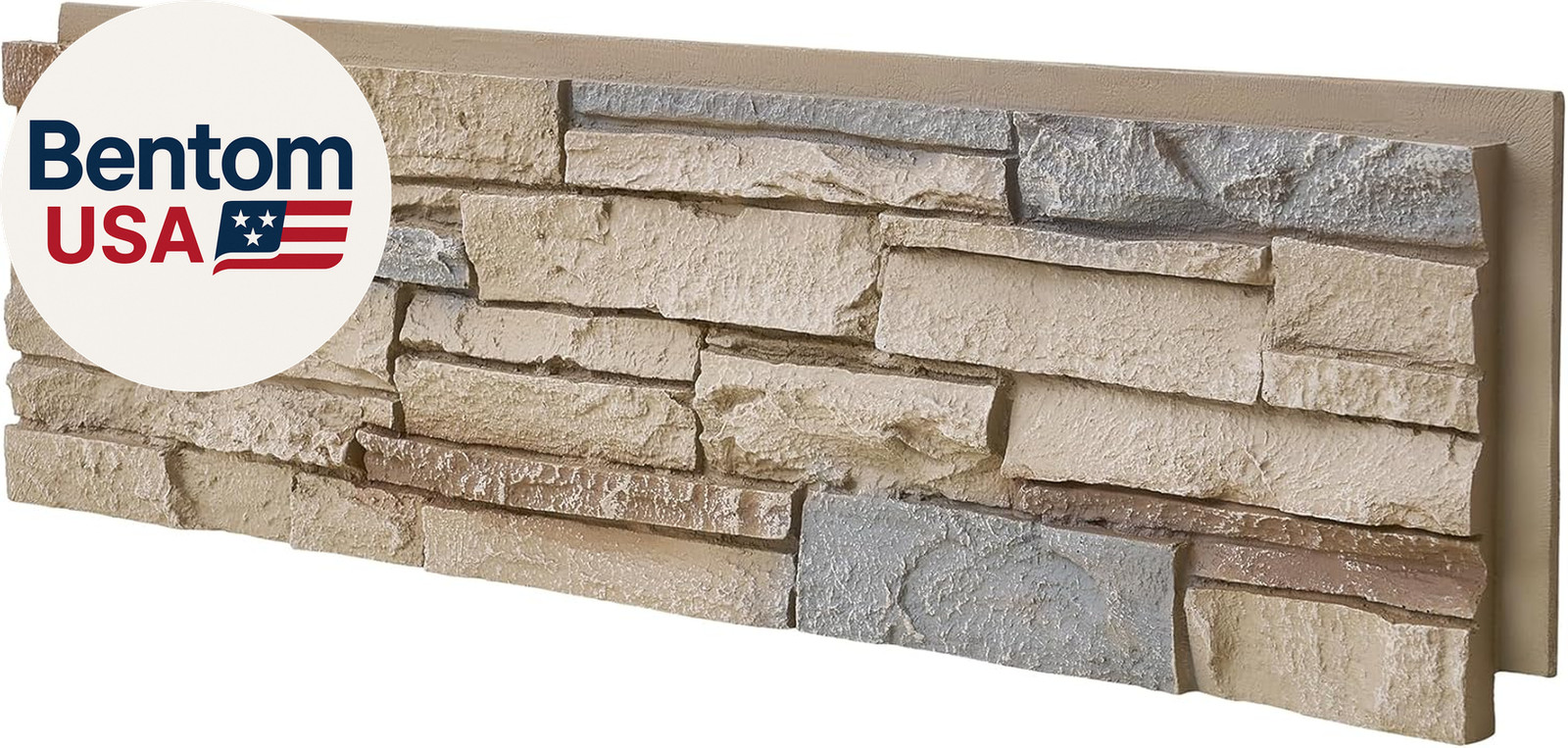 8-Pack Faux Stone Wall Panels (26 Sq Ft) PU Stone Veneer Siding, Mortarless Ligh