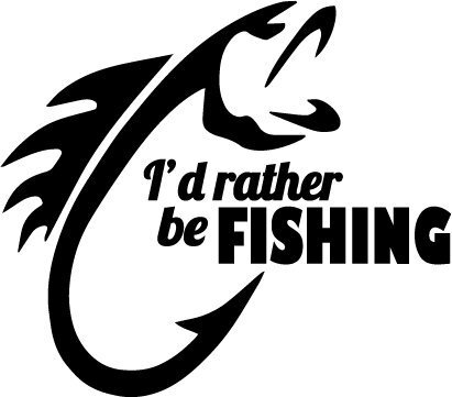 CMI NI733 I’d Rather Be Fishing Decal | 6.5-Inches Wide | Premium Quality Black