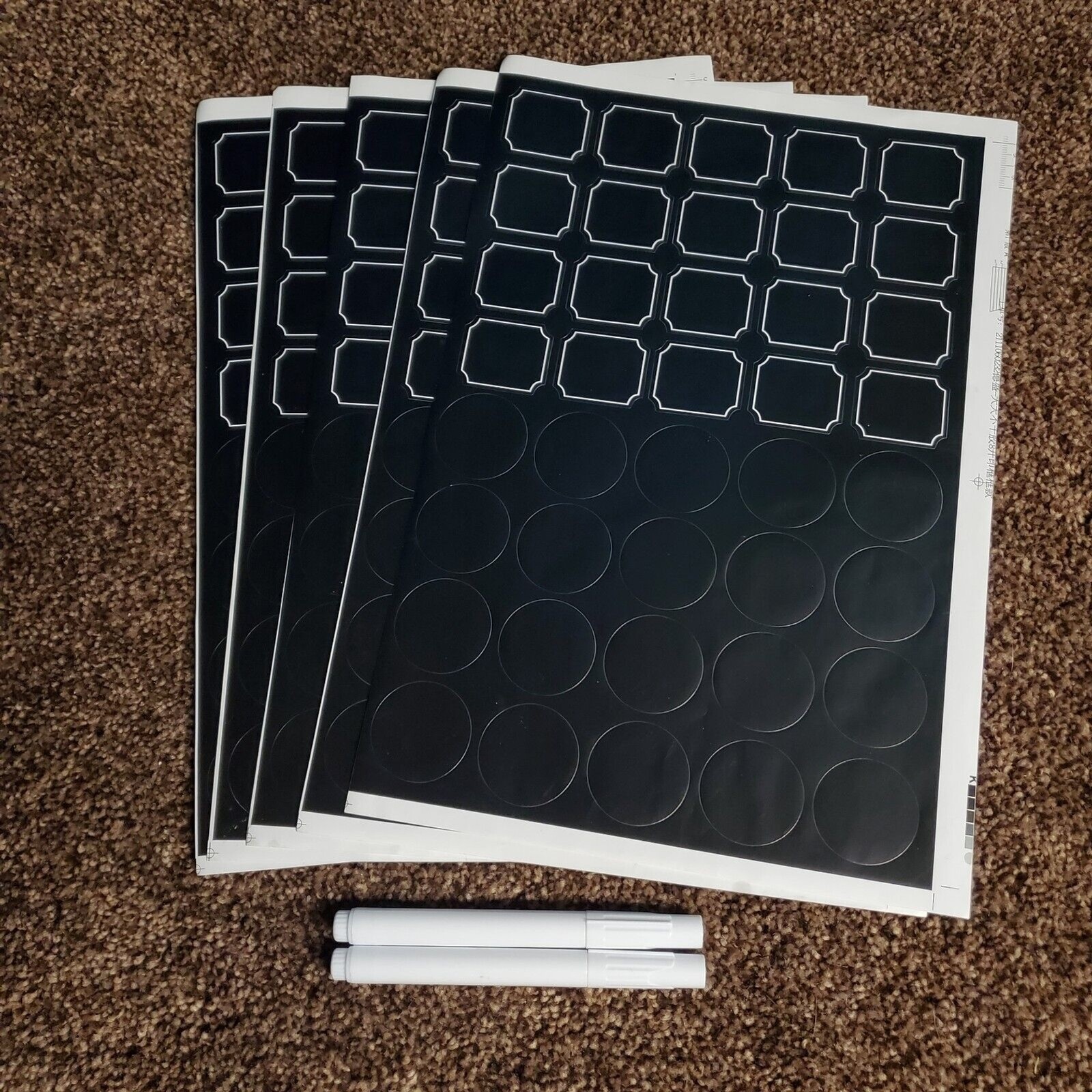 200ct. Blackboard Label Stickers & Bottle Tags Reusable Circles & Squares 1.25″