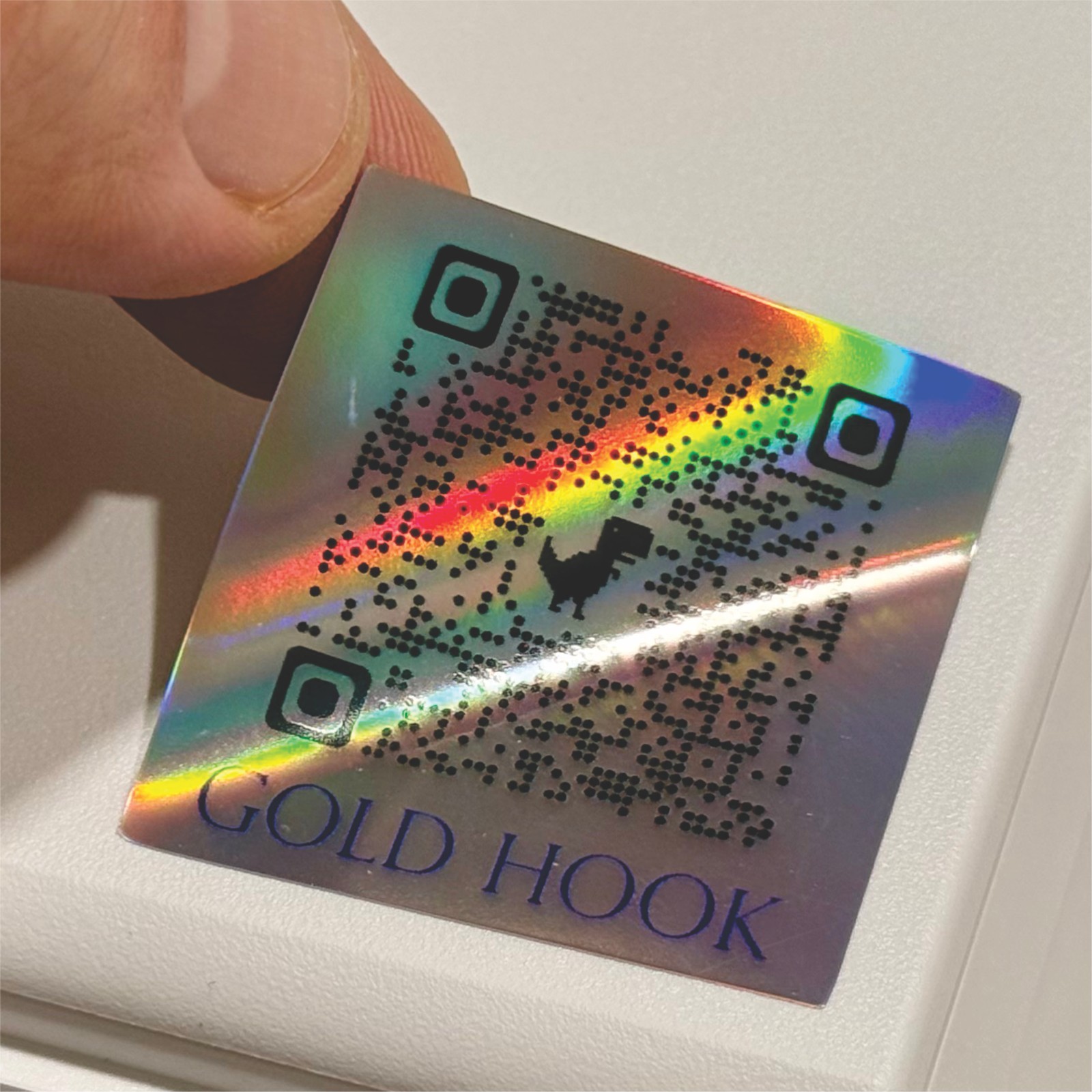 Custom QR Code Holographic Stickers 100 Pack Personalized Waterproof Business