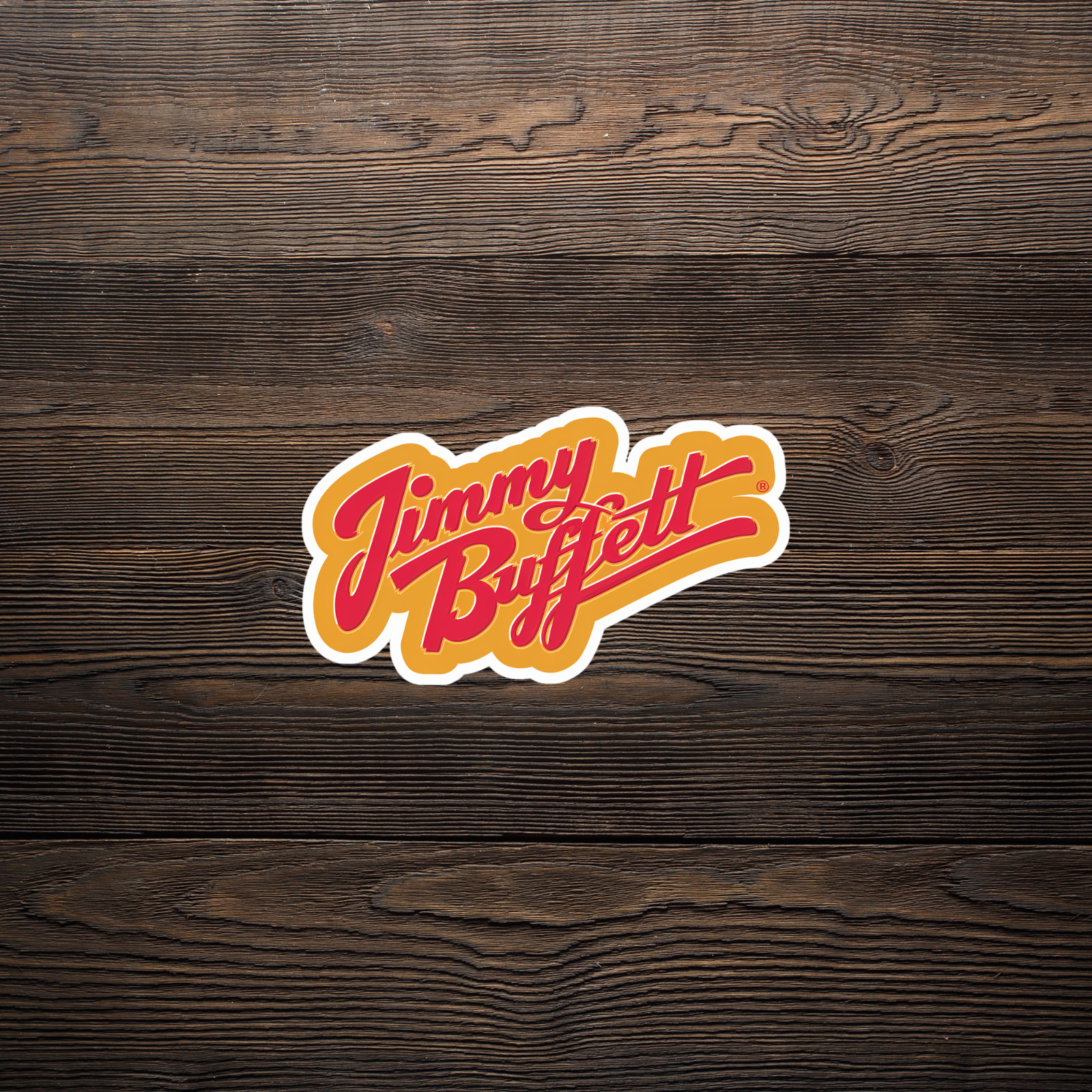 Jimmy Buffett Retro 70s Style Band Logo Sticker – Tropical Rock Music Decal #278