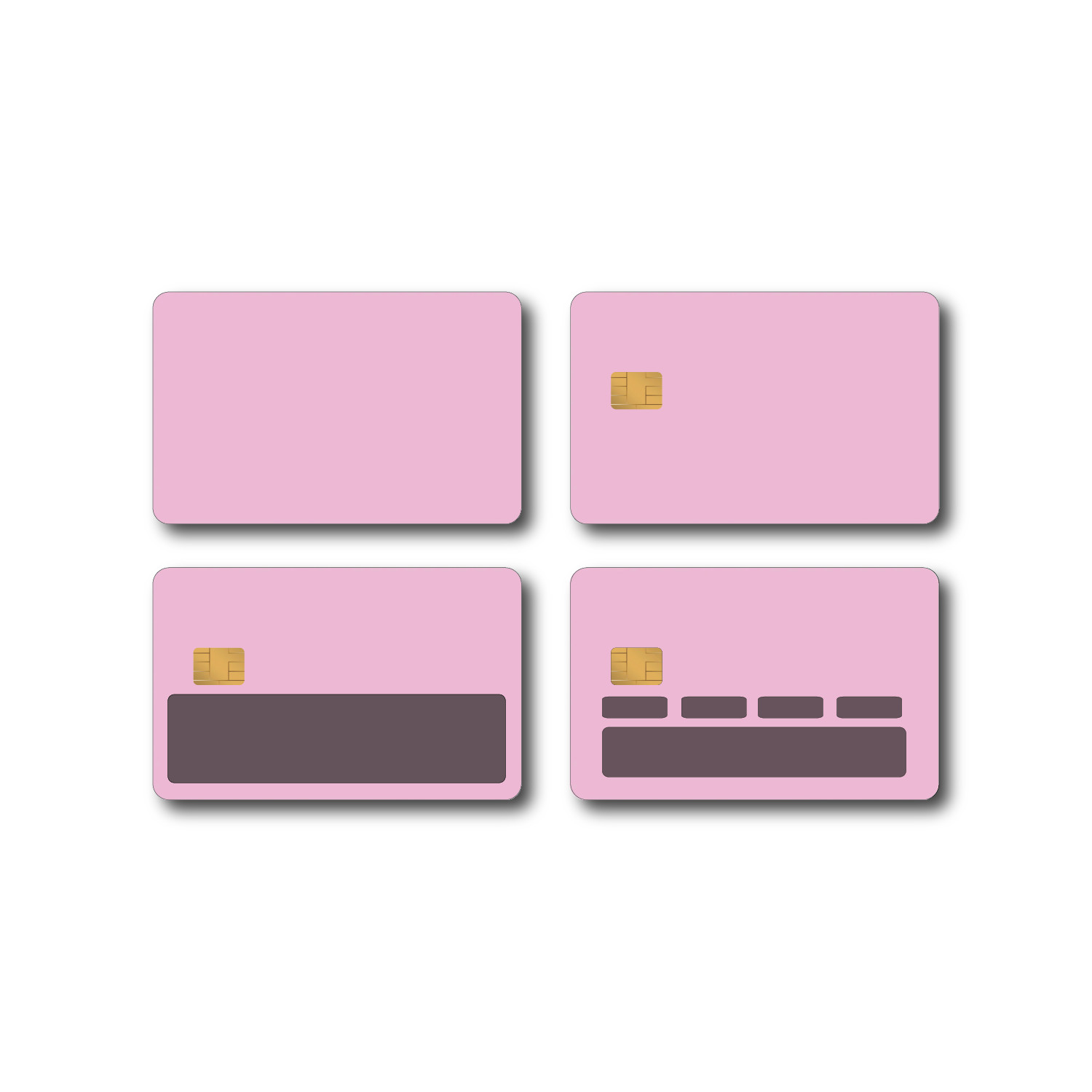 Cute Pink Card Skin 4-Pack | For Small & Large Chip Cards All 4 Cut Styles Inclu