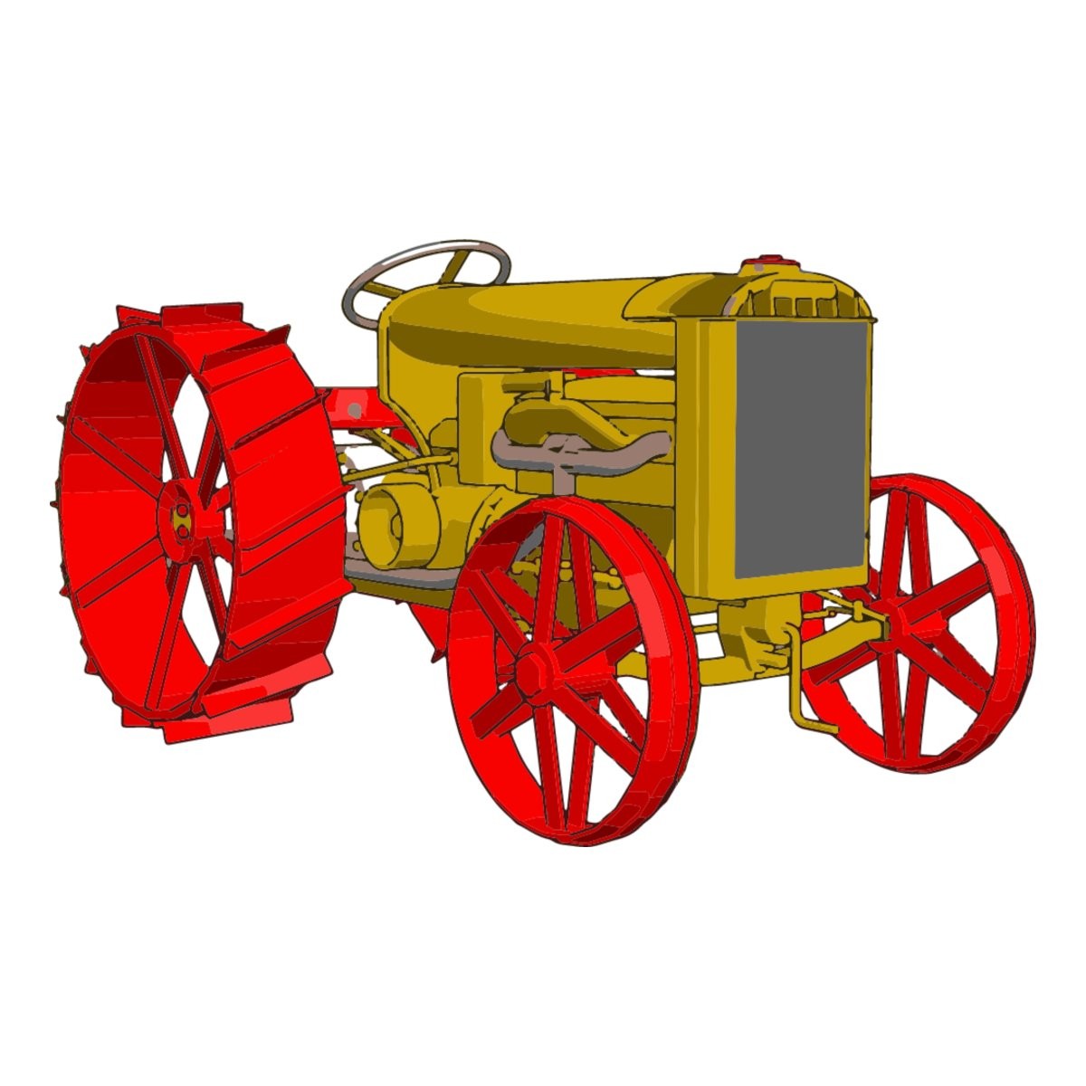 Vintage Farm Tractor Design | Retro Country Farmer Gift Sticker, max. 4 x 4″
