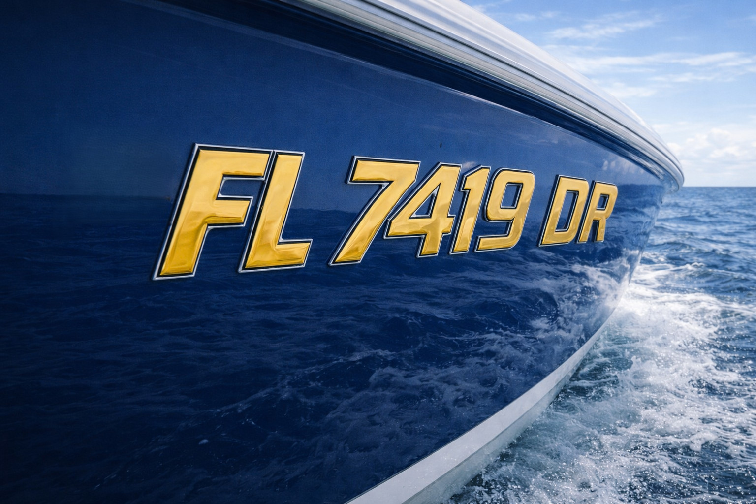 GOLD 3D RAISED BOAT REGISTRATION NUMBERS DOMED MARINE DECALS JET SKI