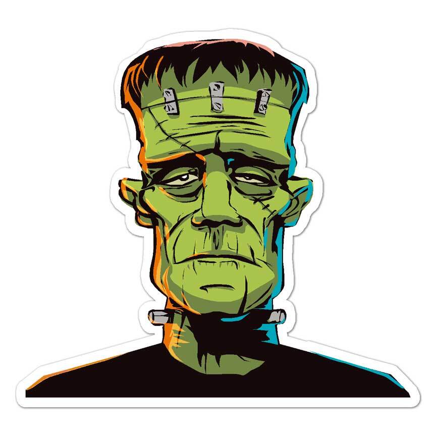 Frankenstein Monster, Vinyl Decal Sticker, Indoor Outdoor, 3 Sizes, #7629
