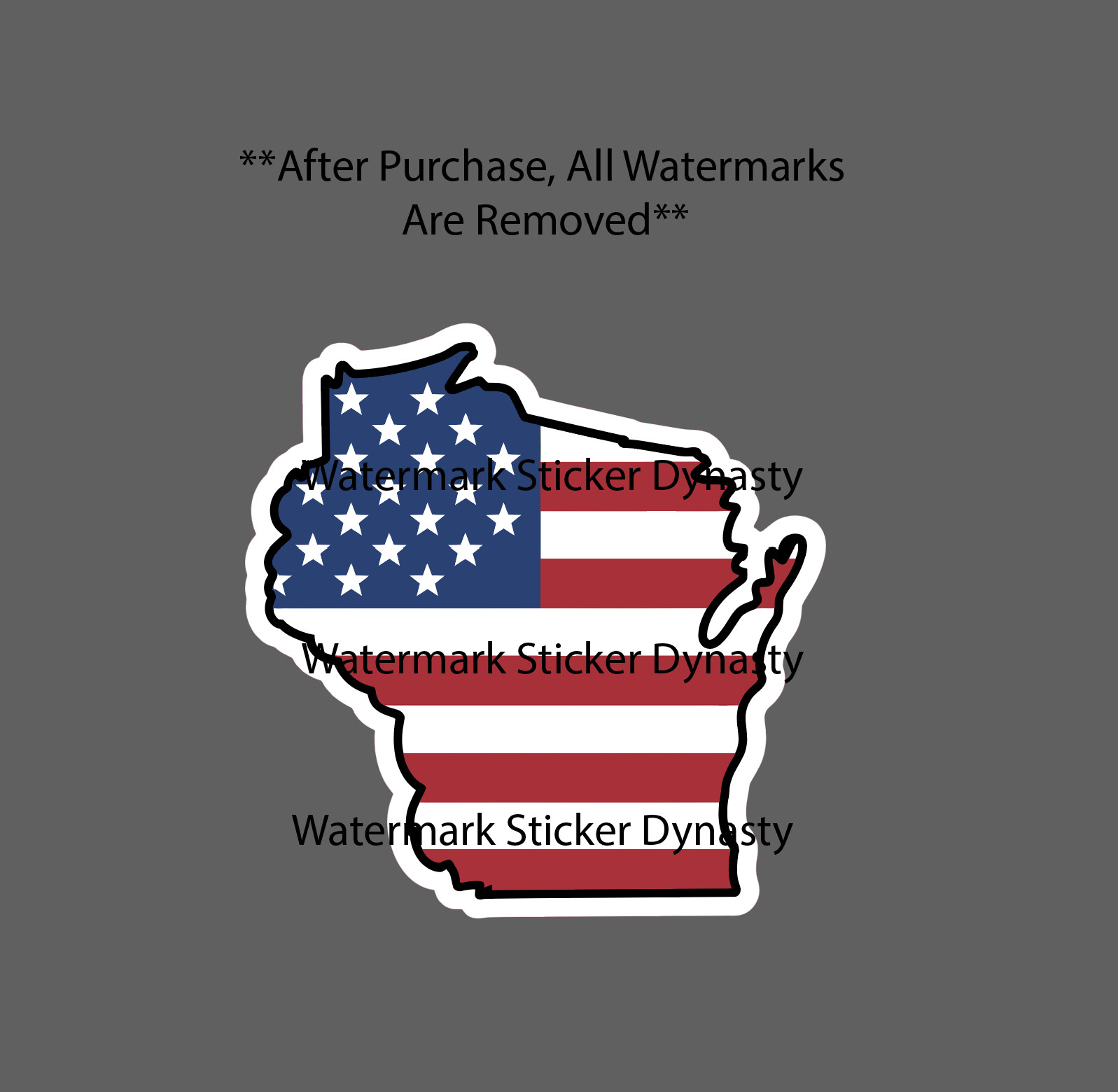 Wisconsin Sticker Waterproof Decal American Flag USA State Patriotic Gift NEW