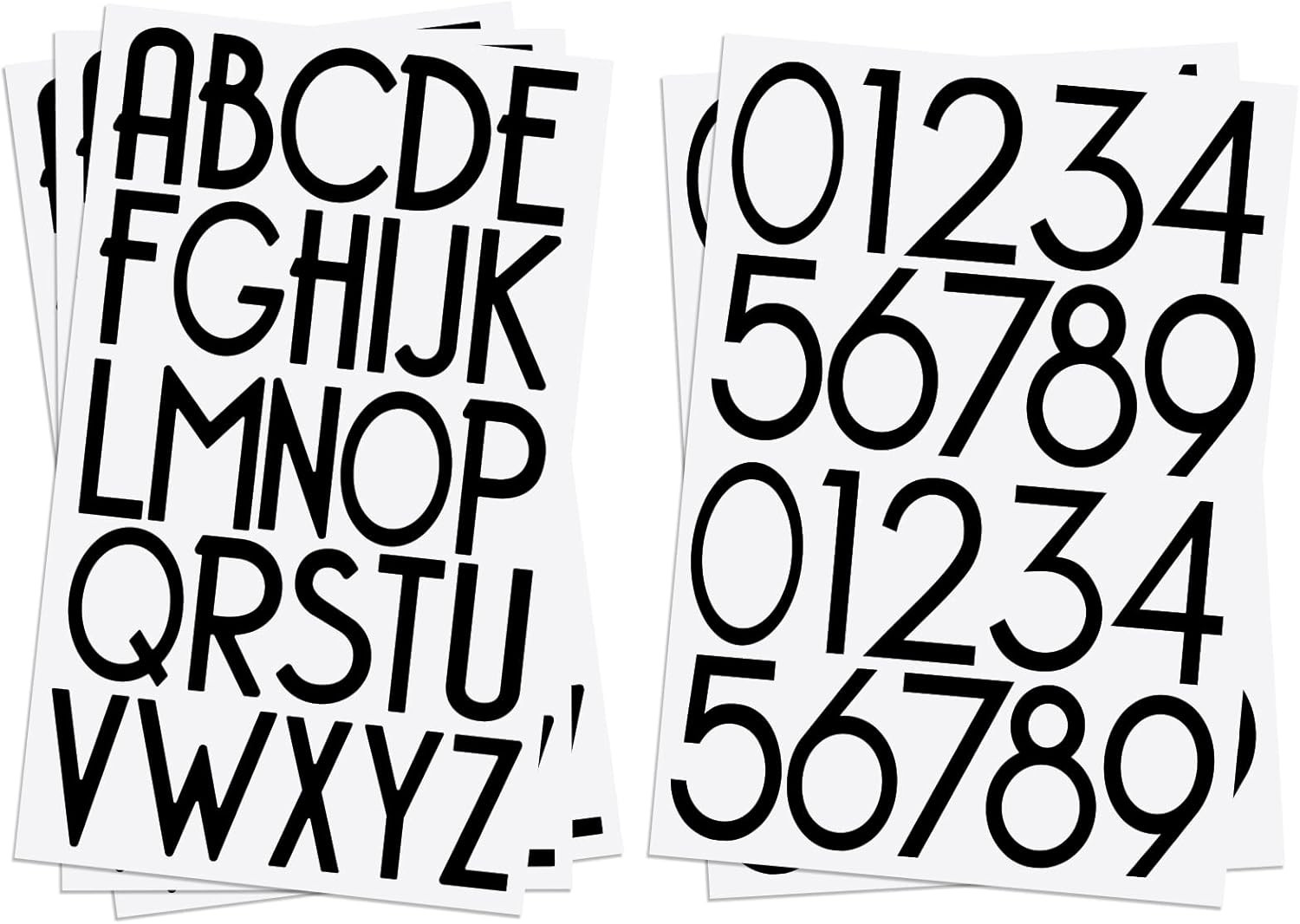 4 Inch Self-Adhesive Vinyl Alphabet Letters Numbers Kit, Modern Mailbox Numbers