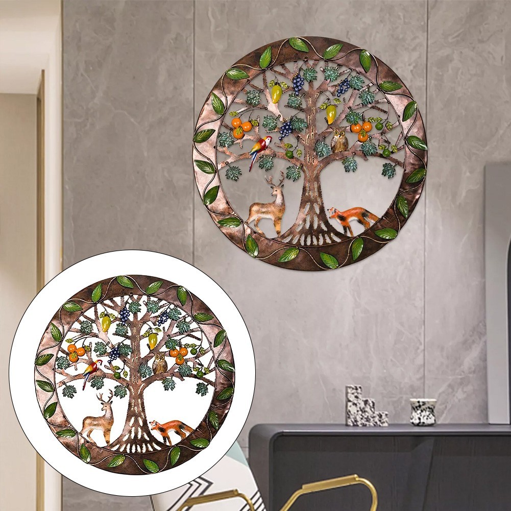 Lively Outdoor Indoor Tree Metal Wall Art Decor Vibrant Hanging Design