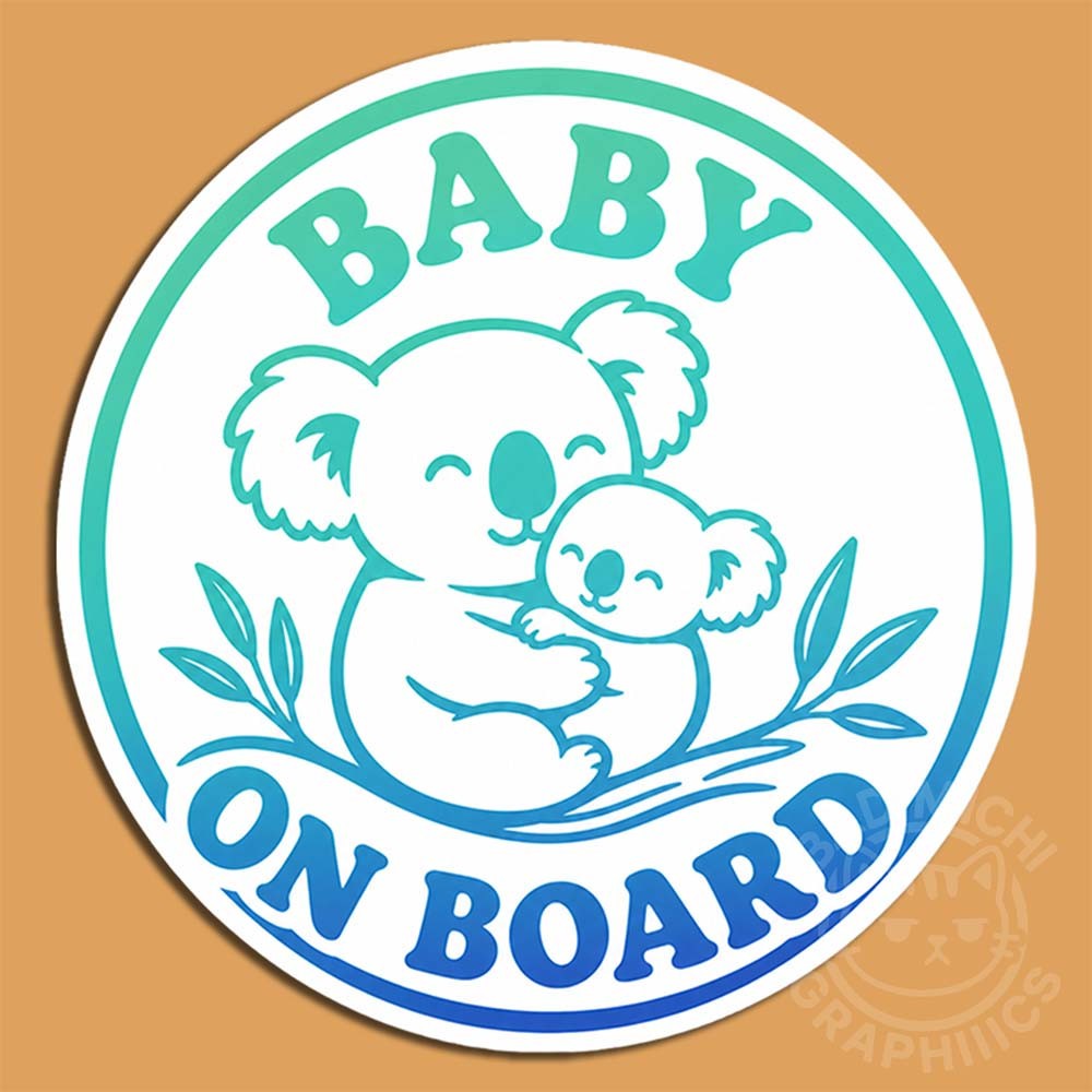 Cute Koala Baby on Board Car Sticker kawaii Vinyl sticker 5.5×5.5