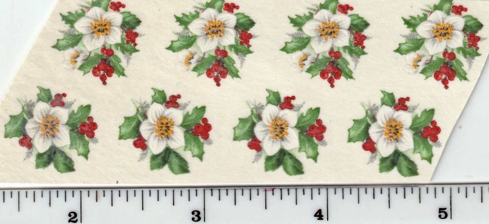 Mini Vintage Christmas Rose Ceramic Waterside Decals -5/8″ (12) dollhouse art