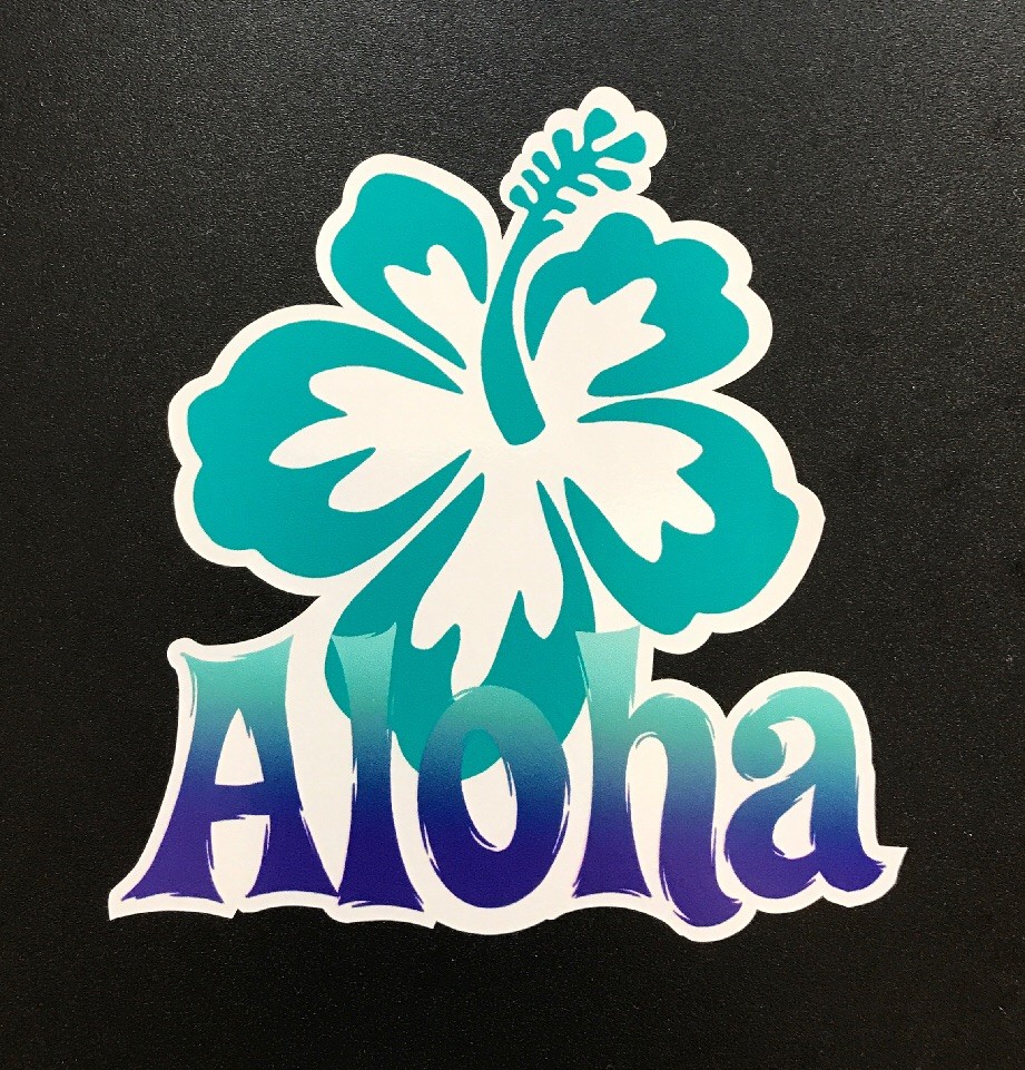 Aloha hibiscus Sticker – surf hawaii Tropical Islands Hawaii Maui Oahu Kona