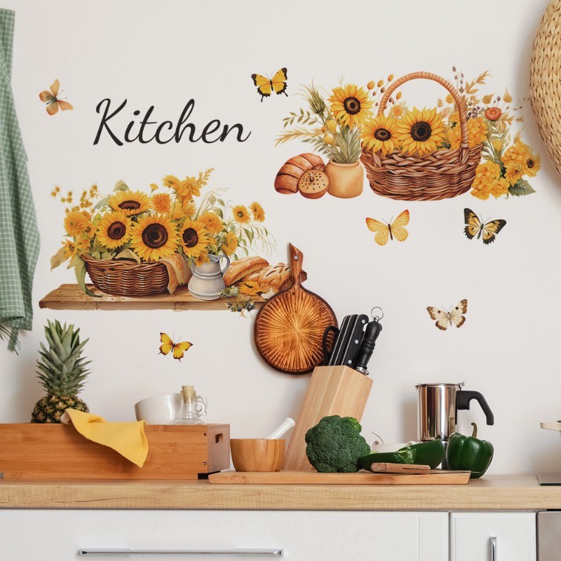 1 piece of PVC self-adhesive sunflower kitchen wall sticker