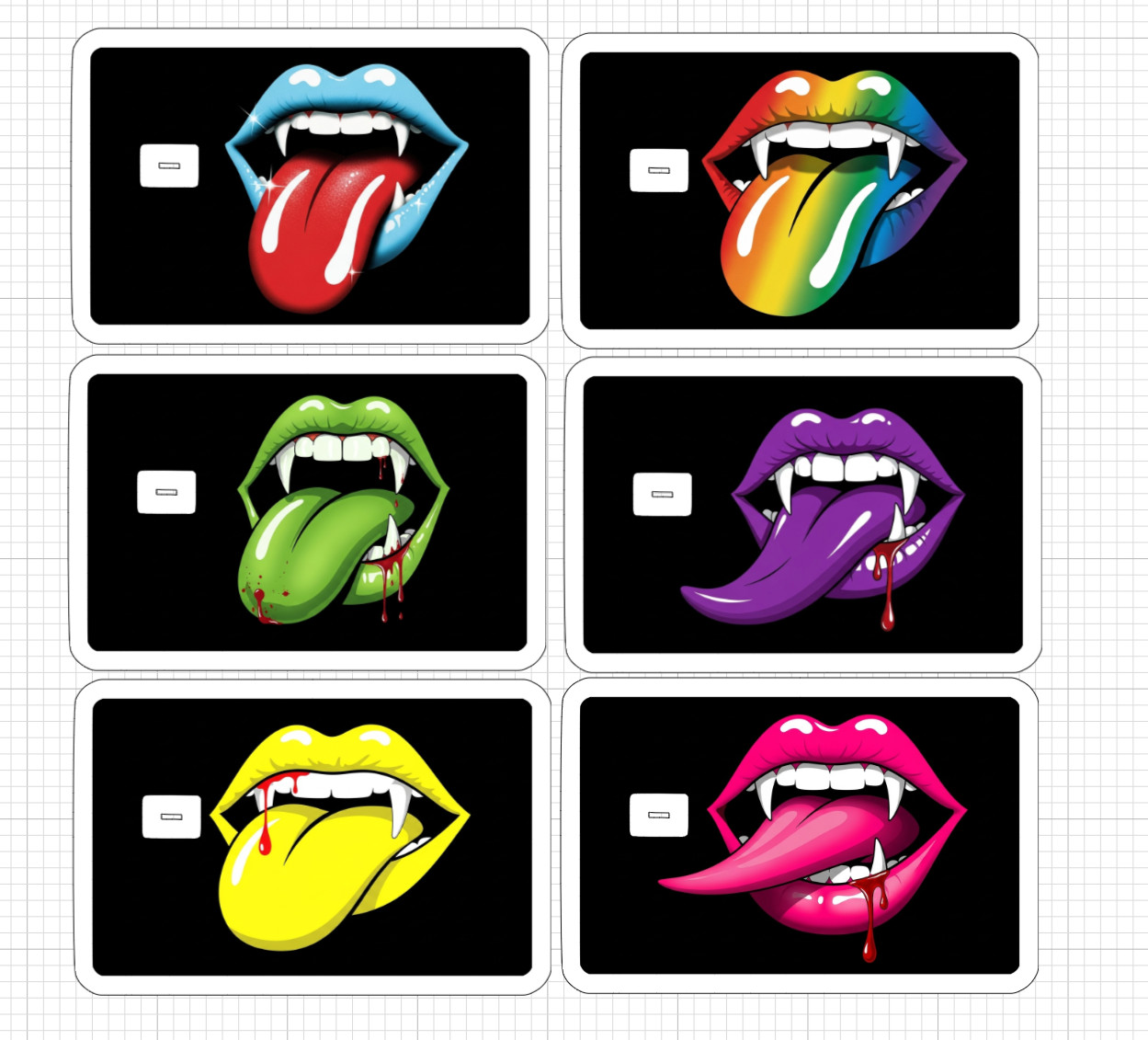 Vampire Lips Credit Debit Card Skin ATM Sticker Kiss Horror Rolling Stones USA