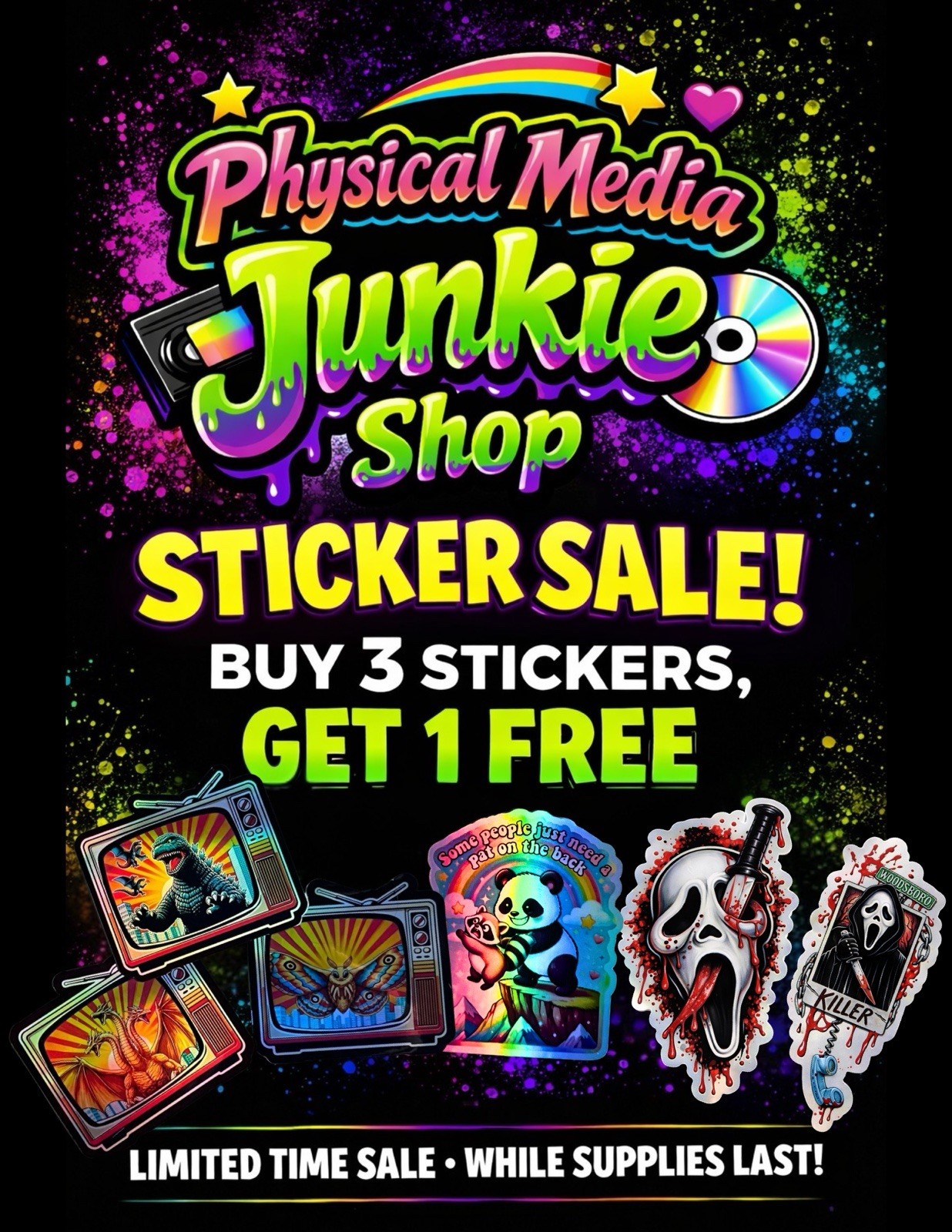 Raccoon Cute, Dark Humor,Sarcastic Funny Waterproof Holographic Vinyl Sticker