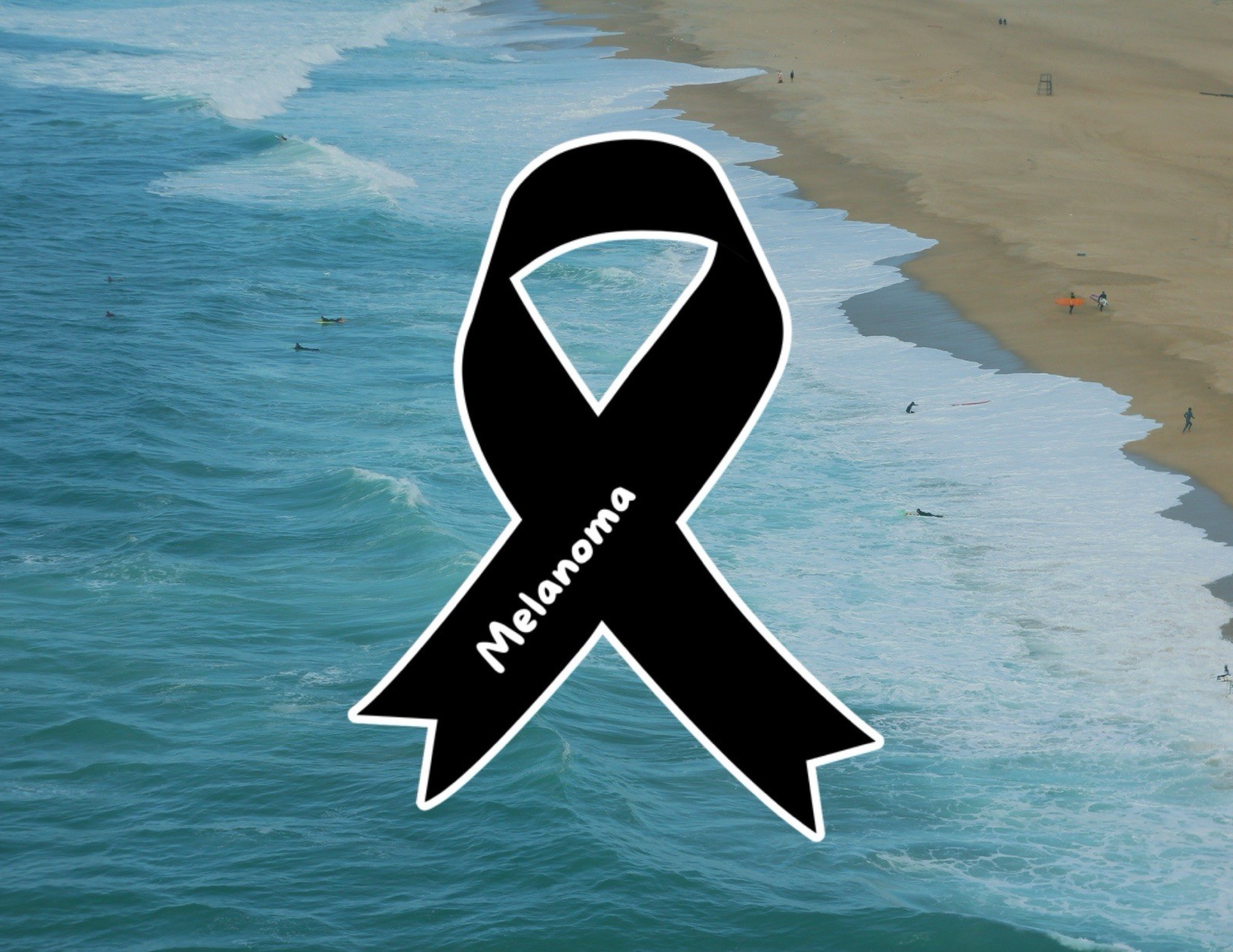 Melanoma Awareness – Black Ribbon Waterproof Vinyl Sticker