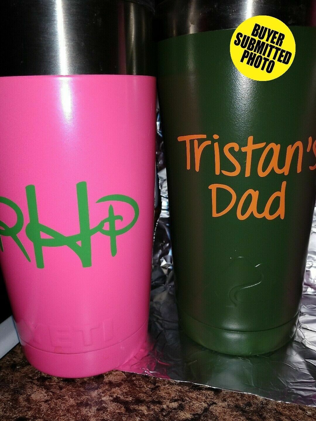 Custom Vinyl Lettering Name Decal Sticker for Stanley Yeti RTIC or Any Tumbler
