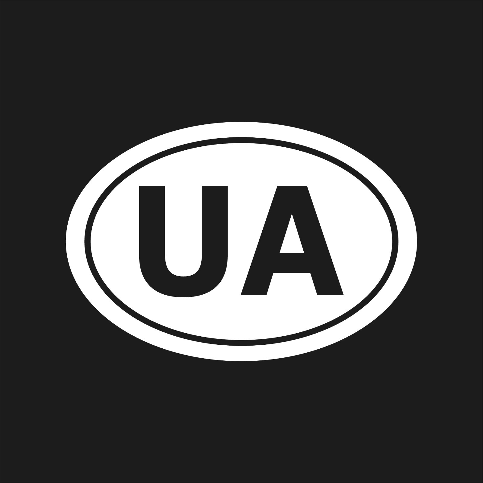 Ukraine country initials Vinyl Decal Window Oval UA Laptop Sticker
