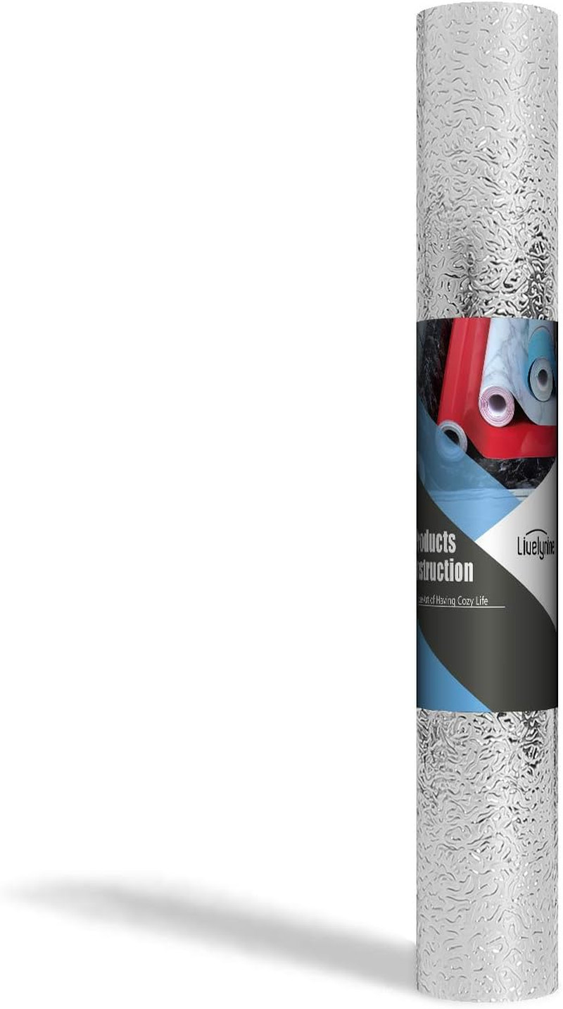 Silver Contact Paper for Kitchen Oil Proof Waterproof Sticker Aluminum Foil Kitc